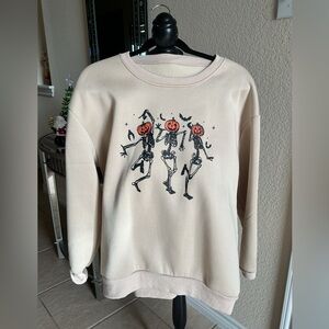 Dancing Pumpkin Skeletons Graphic Sweatshirt